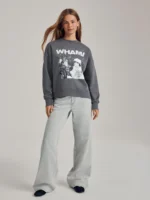 Charcoal Grey Official Wham License Christmas Long Sleeve Sweatshirt 2