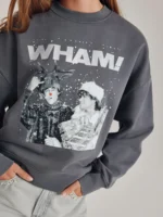Charcoal Grey Official Wham License Christmas Long Sleeve Sweatshirt 5