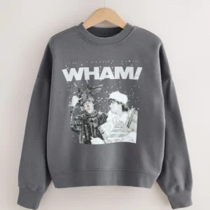 Charcoal Grey Official Wham License Christmas Long Sleeve Sweatshirt 66