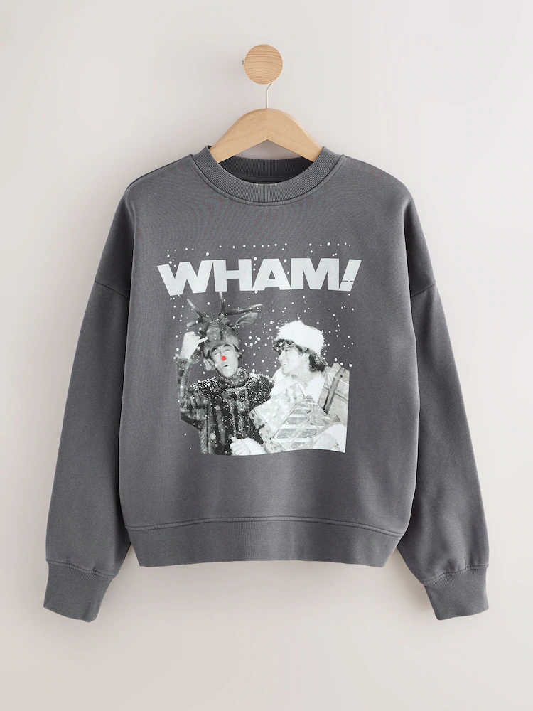 Charcoal Grey Official Wham License Christmas Long Sleeve Sweatshirt 66 Charcoal Grey Official Wham License Christmas Long Sleeve Sweatshirt 66