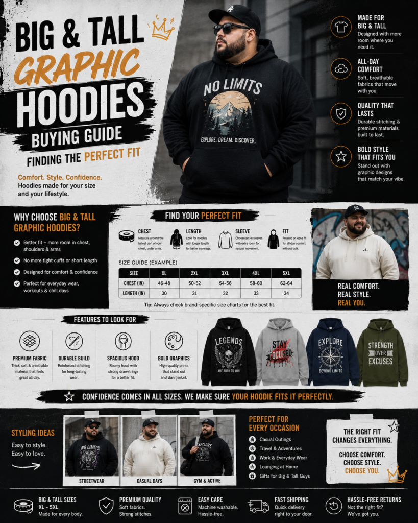 Big and Tall Graphic Hoodies Buying Guide: Finding the Perfect Fit