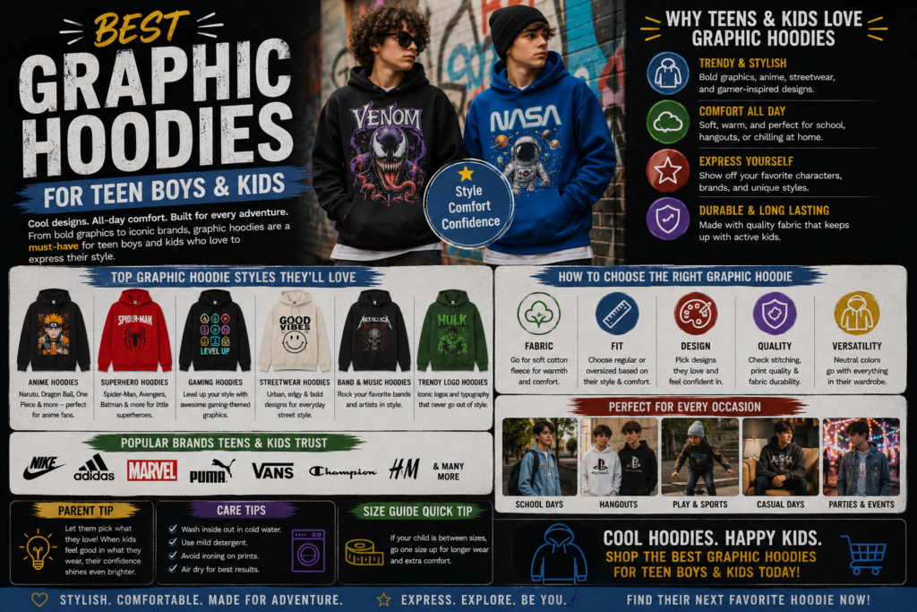 Cool hoodie styles for teen boys