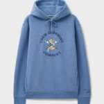 Embroidered Anchor Graphic Hoodie in Blue Marl 1