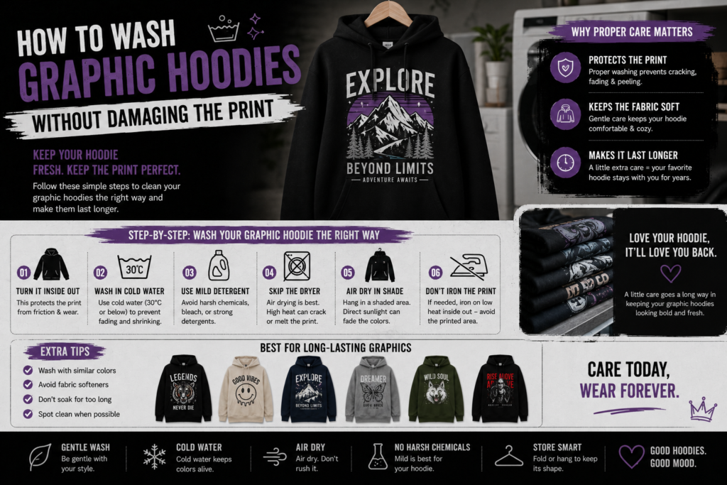How to Wash Graphic Hoodies Without Damaging the Print