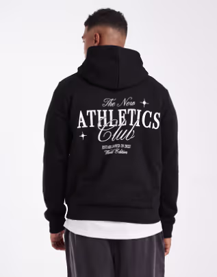 JJ Rebel back graphic hoodie in black