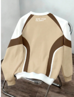Manfinity Hypemode Men's Colorblock Print Pullover Sweatshirt, Suitable Forr, Outdoor, brown 11