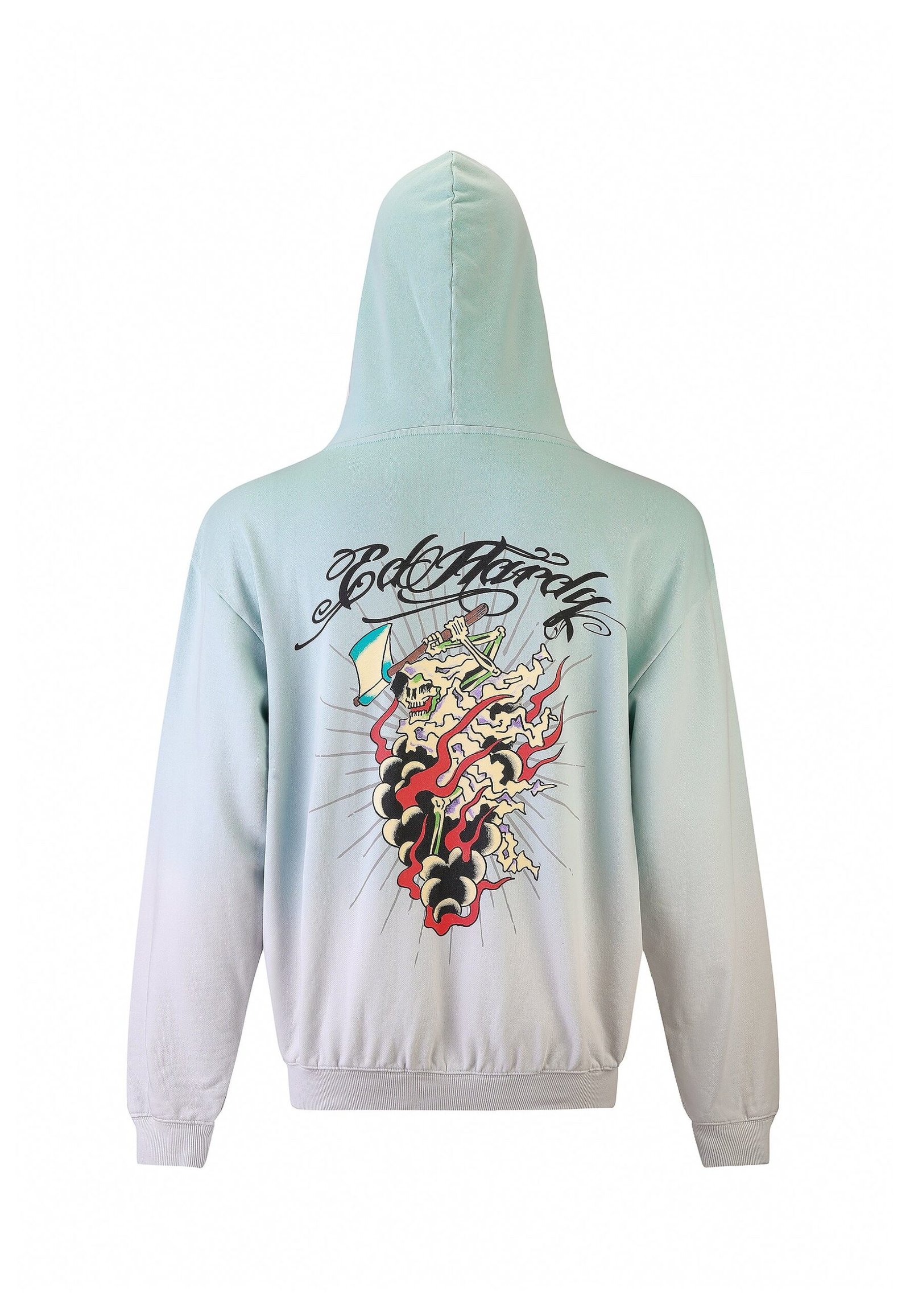 Mens Death Fighter Graphic Hoodie - Light Green Grey 1 Mens Death Fighter Graphic Hoodie - Light Green Grey 1