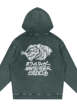 Shin'yū - Unisex Snow Washed Hoodie WhiteTigerStoreCH gg