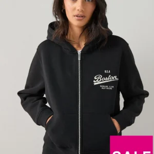 The Very Collection Zip Up Graphic Hoodie